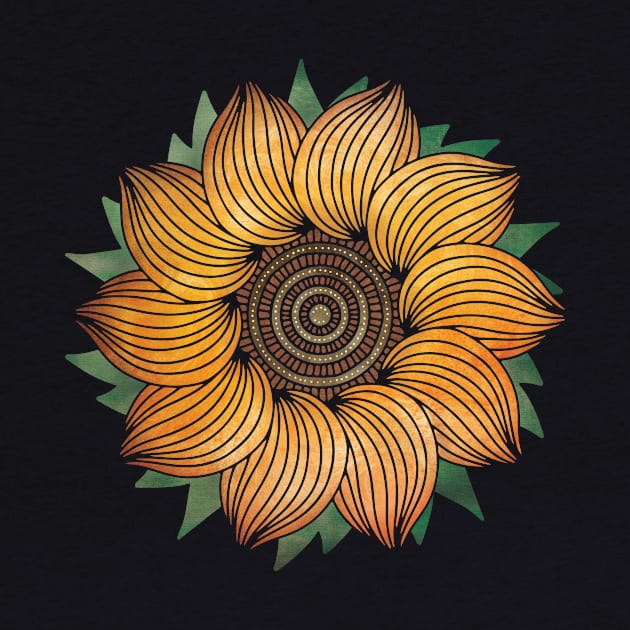 Stained Glass Geometry #6 - Sunflower by directdesign